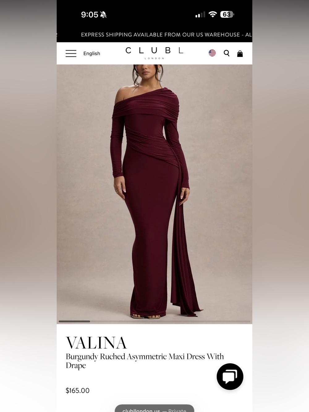 Off-Shoulder Burgundy Evening Gown